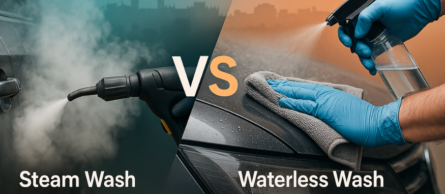 Steam Wash vs Waterless Wash comparison for Pune water cuts