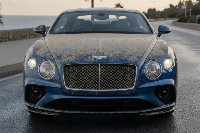 Bentley detailing before – paint correction example