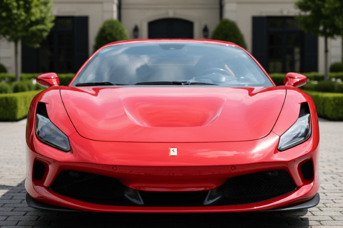Ferrari detailing after – corrected & coated finish