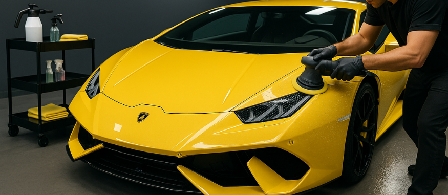 Lamborghini car detailing banner in Pune