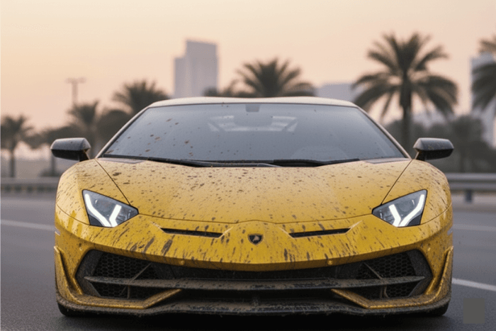 Lamborghini detailing before – paint correction example