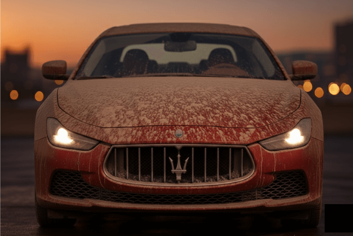 Maserati detailing before – paint correction example