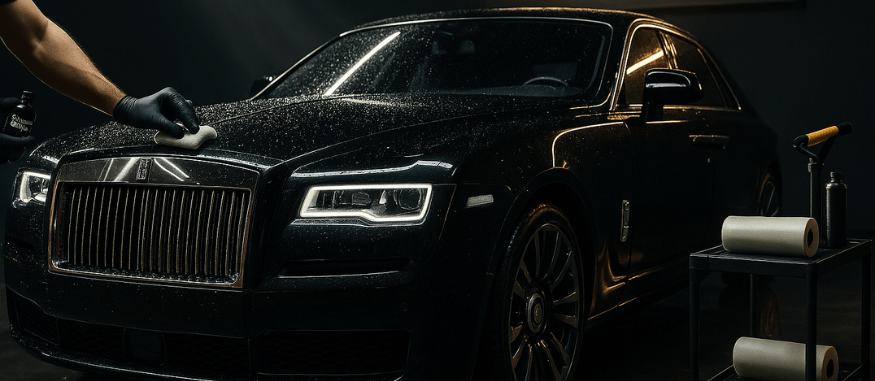 Rolls-Royce car detailing banner in Pune