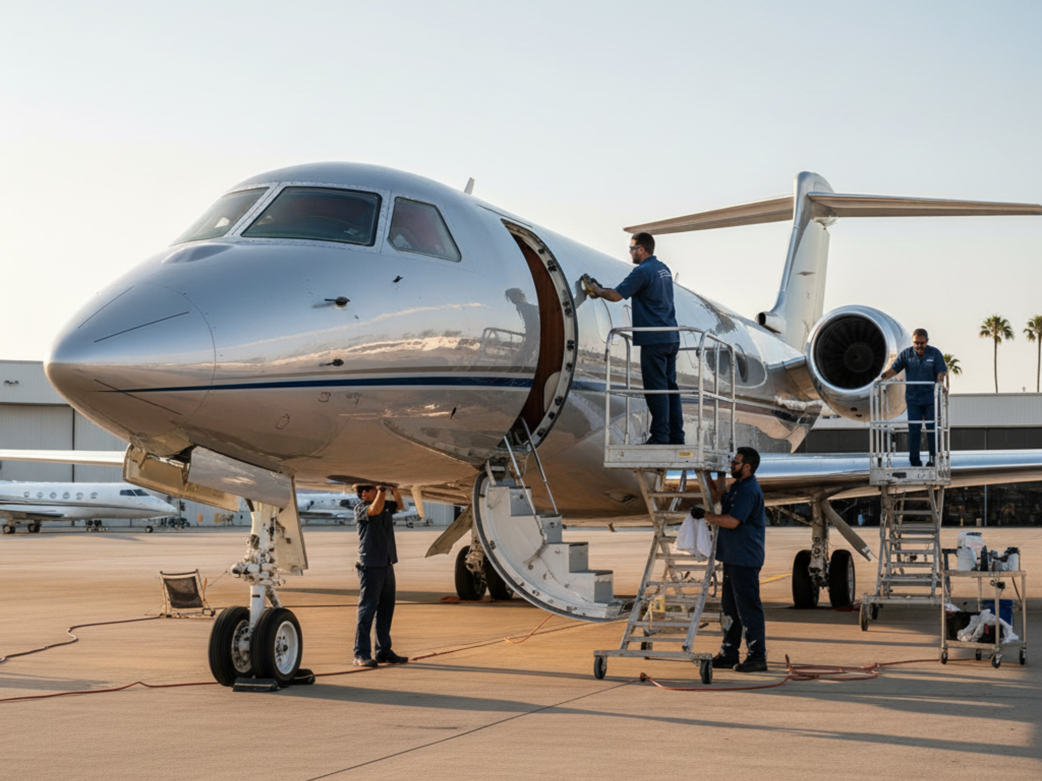 Private Jet Detailing Pune - Aircraft Exterior Wash, Paint Polishing, Cabin Deep Cleaning